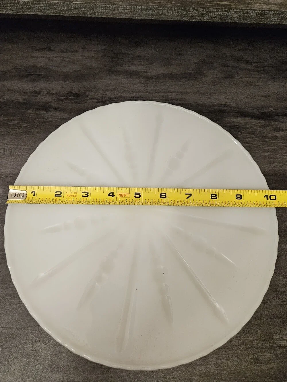 Vintage Anchor Hocking Starburst White Milk Glass Pedestal Cake Stand